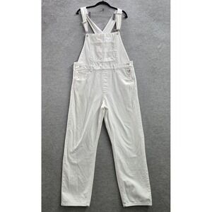 We The Free White Denim Overalls Jumpsuit